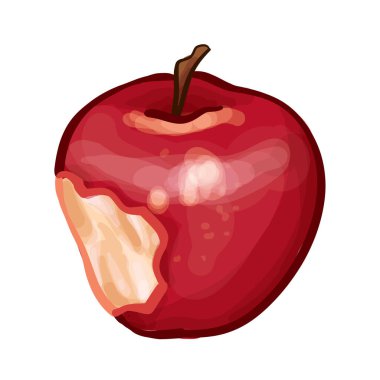 Bitten Apple Hand Drawn Vector Illustration