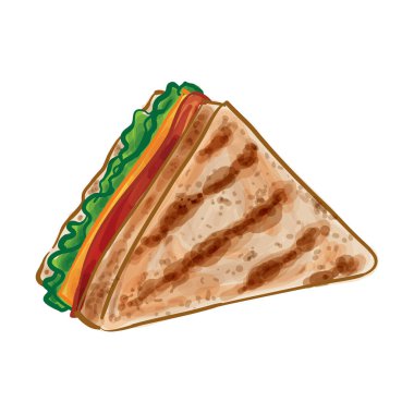 Sandviç elle çizilmiş vektör çizimi