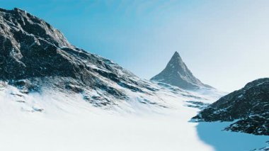  Güzel kış karlı dağ manzarası