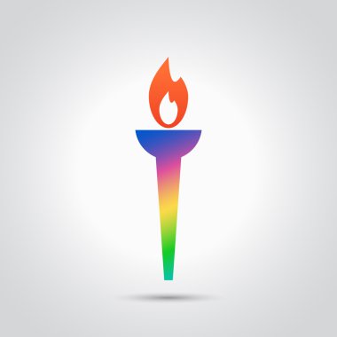 Beyaz arka plan üzerinde izole renkli el feneri simgesi.