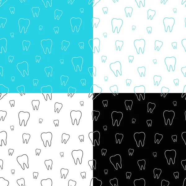 Set of dental seamless patterns. — Stock Vector