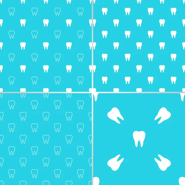 Set of dental seamless patterns — Stock Vector