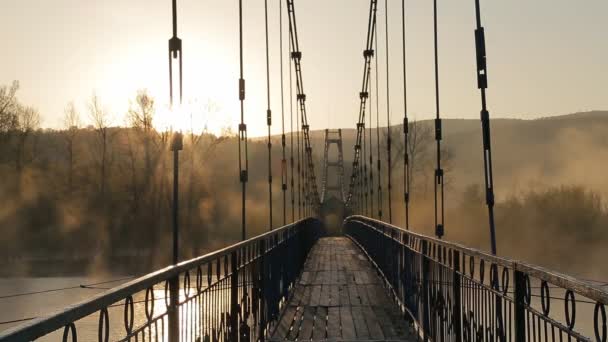 L'aube sur la rivière avec le brouillard — Video