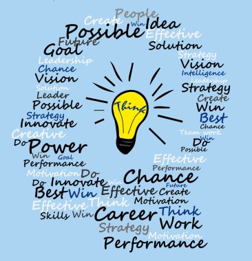 Beyin tasarım mavi zemin üzerine