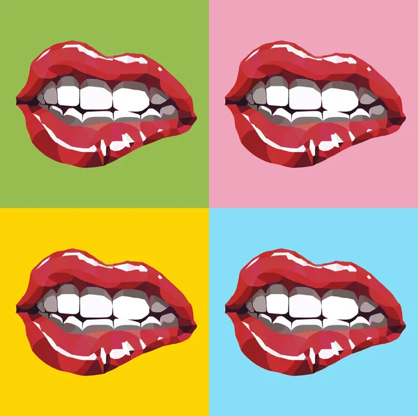 팝 아트 빨간 입술 — 스톡 사진