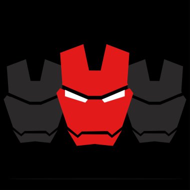 Siyah bir zemin üzerine kırmızı maske süper kahraman