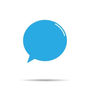 Gölge ile mesaj mavi simge 