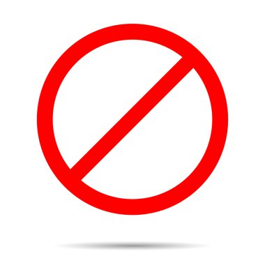 Prohibiting red circle with shadow clipart
