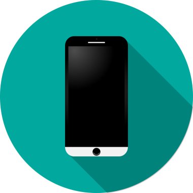 Mavi bir arka plan üzerinde gölge ile telefon