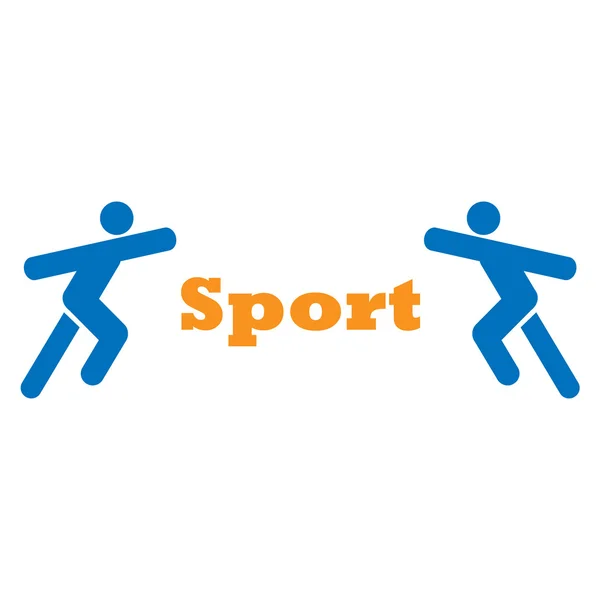 Logotype två idrottsmän. Logo sport — Stock vektor