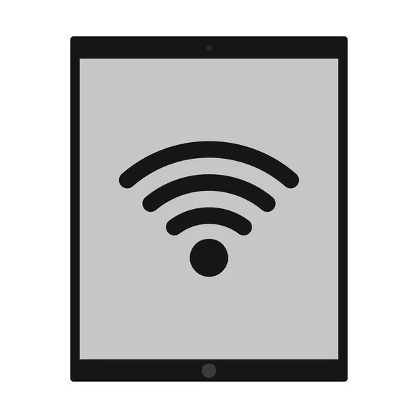 平板电脑有 Wifi 图标在屏幕上 — 图库矢量图片