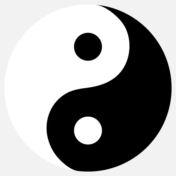 Icono de Yin Yang sobre fondo negro — Vector de stock