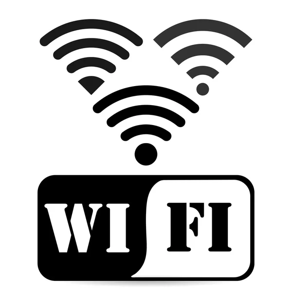 Komunikace ikony Wi fi na bílém pozadí — Stockový vektor