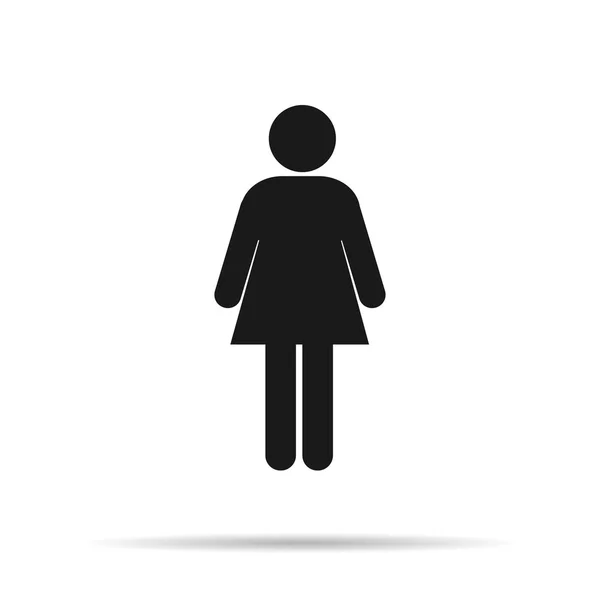 Pictogram vrouw met schaduw — Stockvector