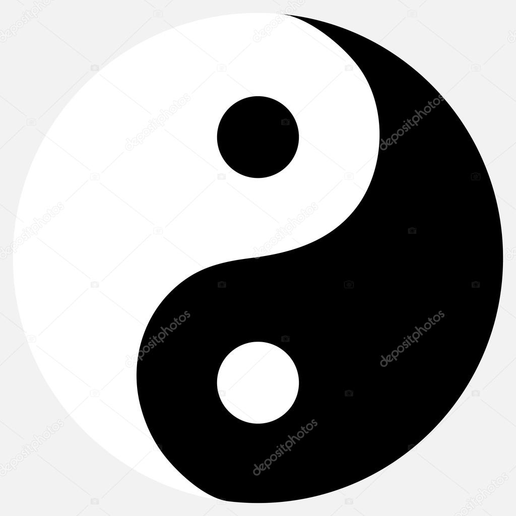 Yin Yang icon on a black background