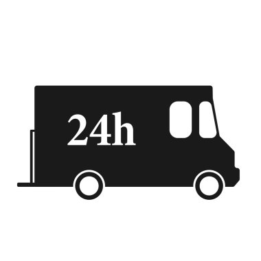 Beyaz arka planda teslimat kamyonu