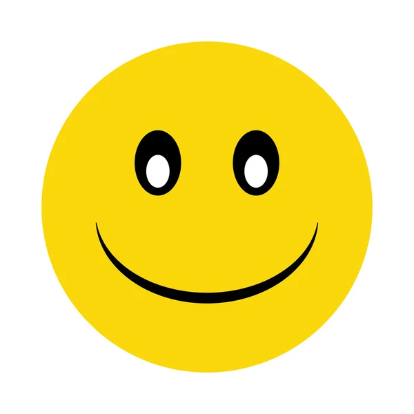 Feliz sonrisa amarilla con sombra — Vector de stock