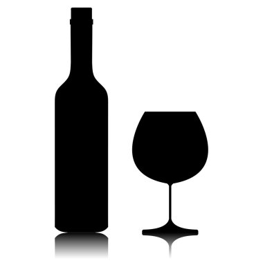 Siyah şişe ve cam ile gölge