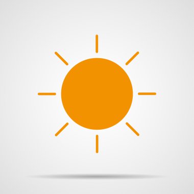 Gölge beyaz zemin üzerine sarı güneş