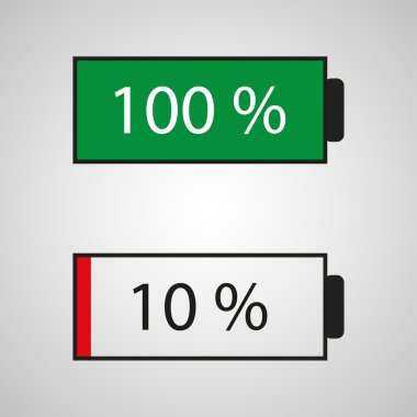 Batarya kutsal kişilerin resmi. Pil şarjı. Pil bitkin. Pil şarj