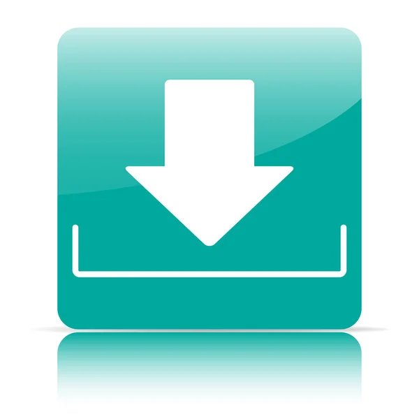 Download pictogram in een groen kader met schaduw — Stockvector