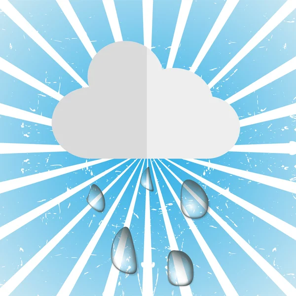 Nuvem com gotículas em um fundo azul retro. Estilo vintage —  Vetores de Stock
