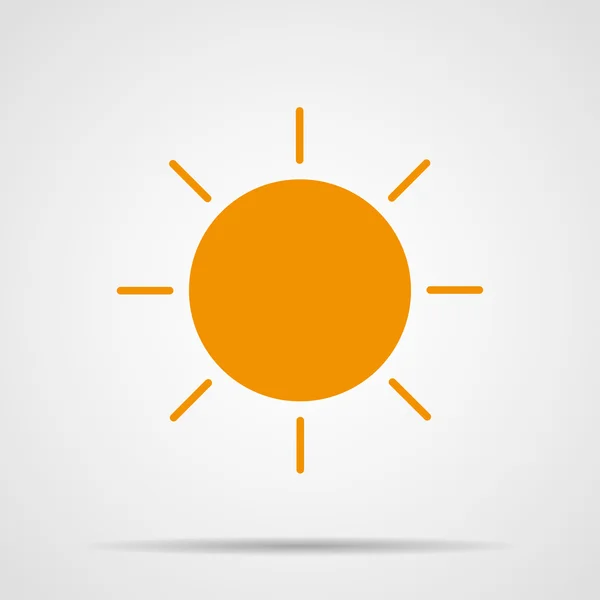 Gula solen med skugga på vit bakgrund — Stock vektor