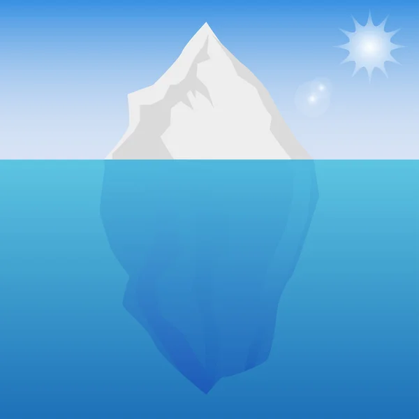 Iceberg sfondo con sole — Vettoriale Stock