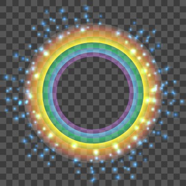 Yuvarlak parlayan çerçeve arka plan. Sihirli neon ışık ile arka plan rengi 