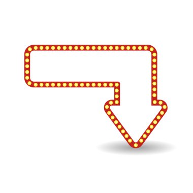 Metin için yer ile Retro ok 