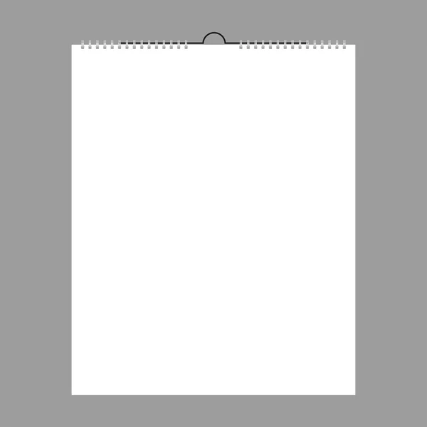 Cuaderno realista en espiral en blanco. Aislado sobre fondo gris — Vector de stock