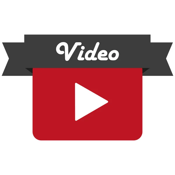 Retro videóinak ikon lapos stílusú — Stock Vector