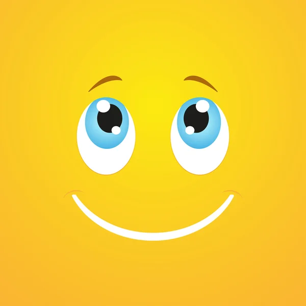 Emoticono sonriente sobre un fondo amarillo — Archivo Imágenes Vectoriales