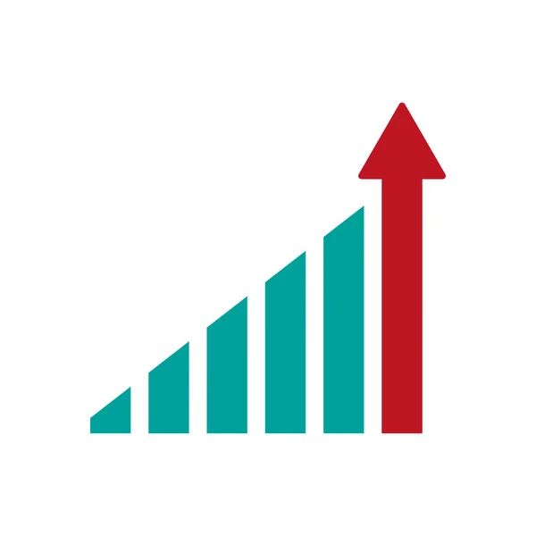 Gráfico acima do ícone plano — Vetor de Stock