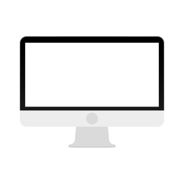 Bilgisayar monitörü izole. Bilgisayar sınıf başkanı göstermek düz