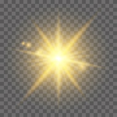 Ekose arka plan üzerinde güneş lens flare