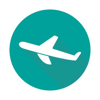 Beyaz arka planda yalıtılmış düz uçak simgesi