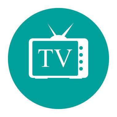 Beyaz arka planda yalıtılmış Düz Tv simgesi