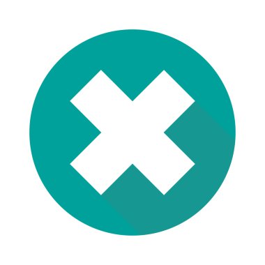 Beyaz arka planda yalıtılmış düz çapraz simge