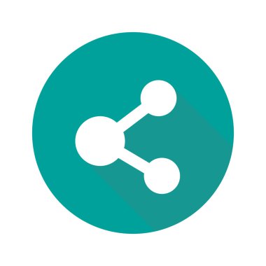 Gölgeile sosyal ağ simgesi. Düz simge web