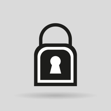 Beyaz arka planda yalıtılmış düz simgeyi kilitleme