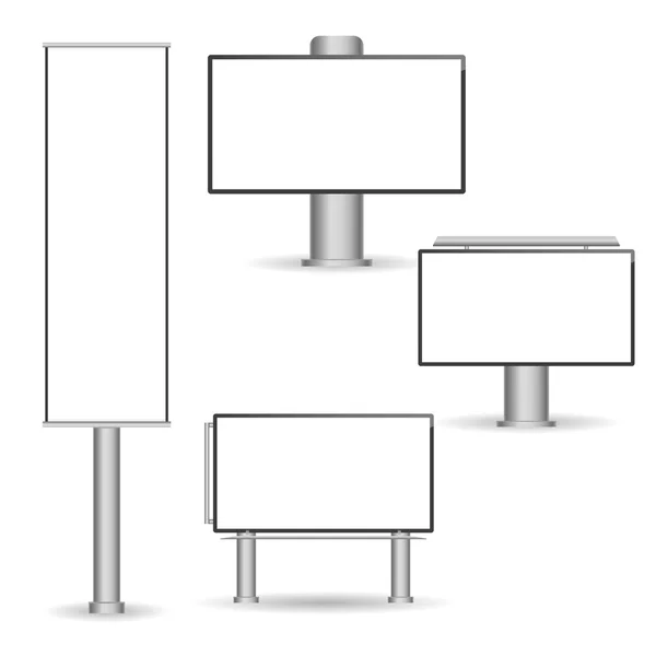 集不同角度的广告建设为户外广告大广告牌。广告牌和户外广告模板。为您的设计广告牌 — 图库矢量图片