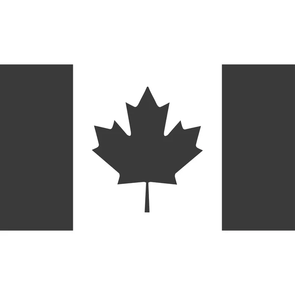 孤立在白色背景上的灰色加拿大国旗。在白色背景上的灰色枫叶 — 图库矢量图片