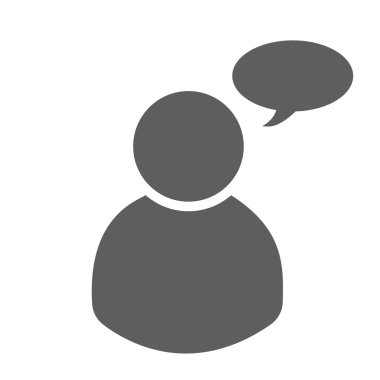 Adam ileti düz simgesi beyaz bir arka plan üzerinde