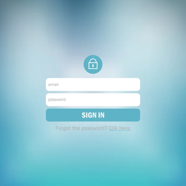 Member login form interface. Sign in. Log in for web page, site — Stock Vector