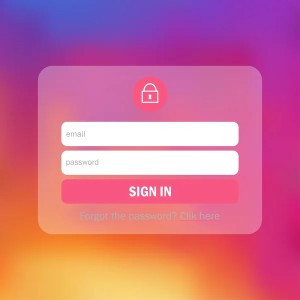 Member login form interface. Sign in. Log in for web page, site — Stock Vector