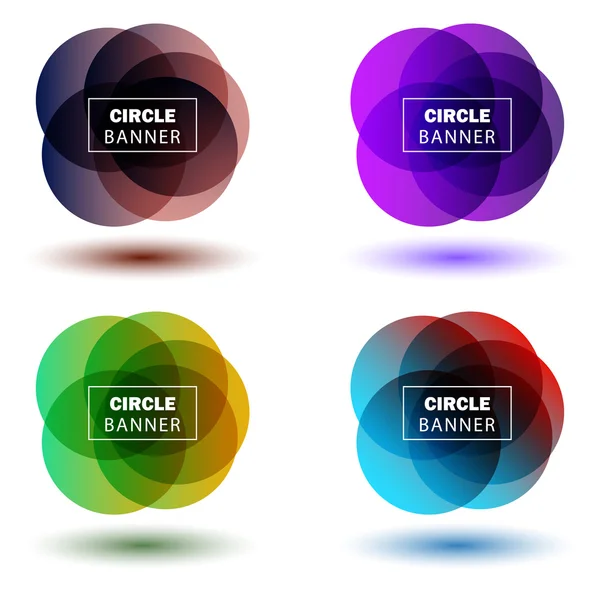 Conjunto de 4 círculos de colores formas. Banderas redondas para elemento de diseño — Vector de stock