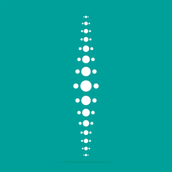 Icono de columna vertebral sobre fondo turquesa con sombra — Archivo Imágenes Vectoriales