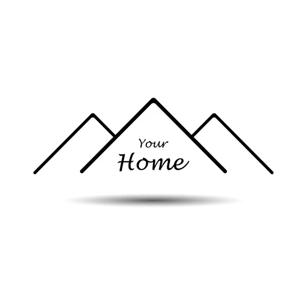Logo der Häuser für Baufirma isoliert auf weißem Hintergrund Vektor Illustration — Stockvektor
