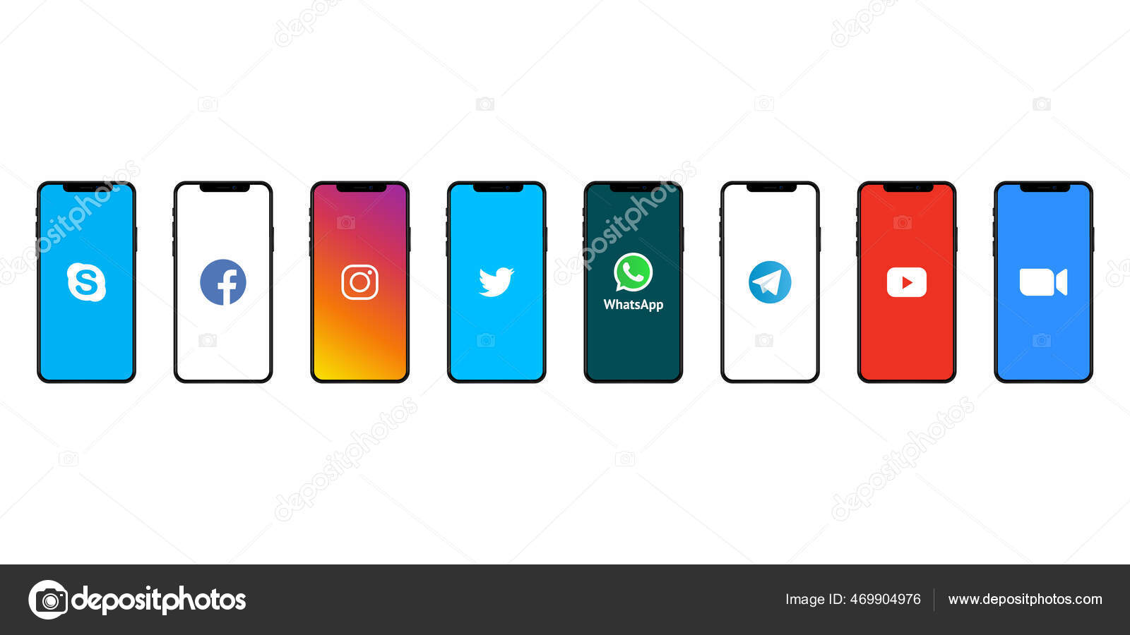 Social Media Interface Facebook Instagram Twitter Youtube Whatsapp Telegram Skype Stock Vector Image By C Leberus777 Gmail Com